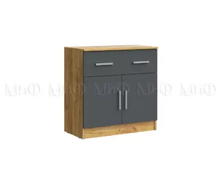 Комод Бася с ящиком и 2 дв.- Графит/Дуб Крафт (МИФ)