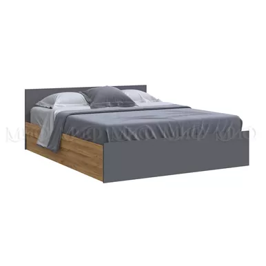 Кровать Бася 1,6м  - Графит/Дуб Крафт (МИФ)