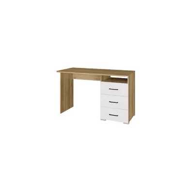 Компьютерный стол Лайт 1200/3 ящика - Крафт золотой/белый (Горизонт)