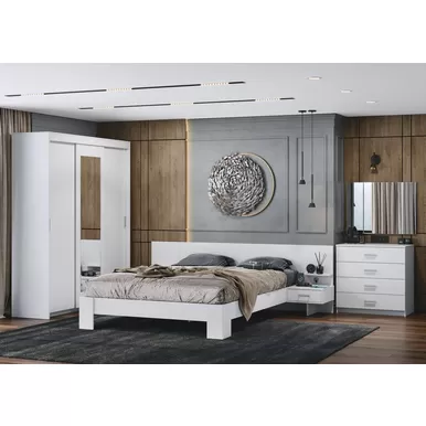 Спальня Эва - Комплект 2 - Белый гладкий (МК Стиль)