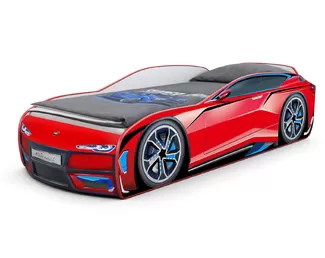 Кровать-машинка Romack Kiddy c 3d бампером+Экоматрас - Красный  (Romack)