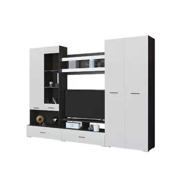 Гостиная Ненси-1 ЛДСП - Белоснежный / Венге (Горизонт)