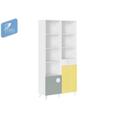 Шкаф КУБО ШК-002 - Белый гладкий/ Грин Грей Софт (МК Стиль)