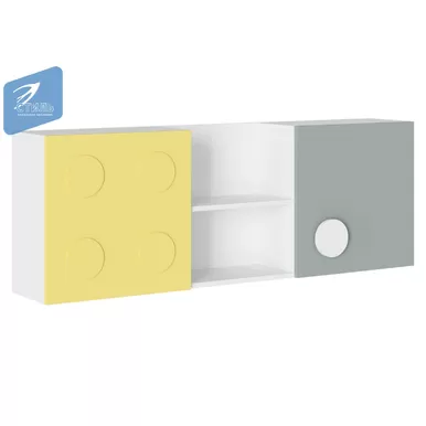 Полка КУБО ПН-001 - Солнечно-жёлтый / Грин Грей Софт (МК Стиль)