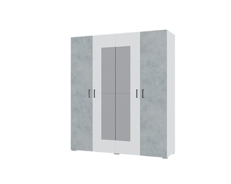 Модульный шкаф 1800 (Н3) с зеркалом - Бетон/Белый(Горизонт)