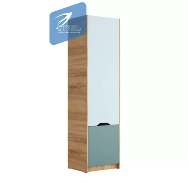 Шкаф RICH ШК-001 - Дуб крафт золотой / Кенди / Сумеречно голубой  (МК Стиль)