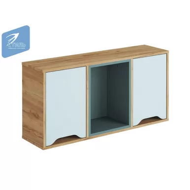 Полка навесная RICH ПН-001 - Дуб крафт золотой / Кенди / Сумеречно голубой (МК Стиль)