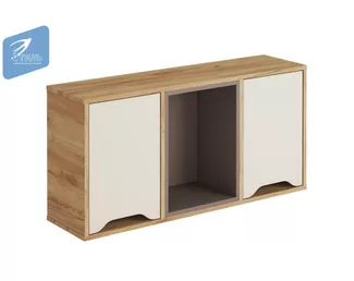 Полка навесная RICH ПН-001-Дуб крафт золотой/Миндаль/Глиняный серый (МК Стиль)