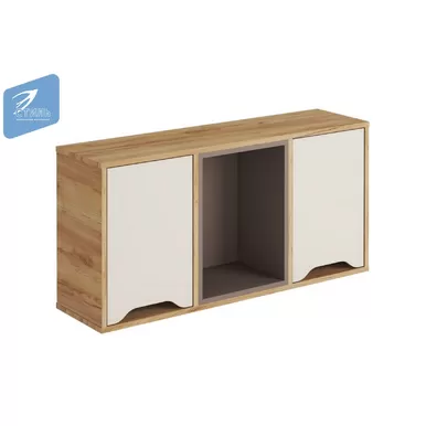 Полка навесная RICH ПН-001-Дуб крафт золотой/Миндаль/Глиняный серый (МК Стиль)