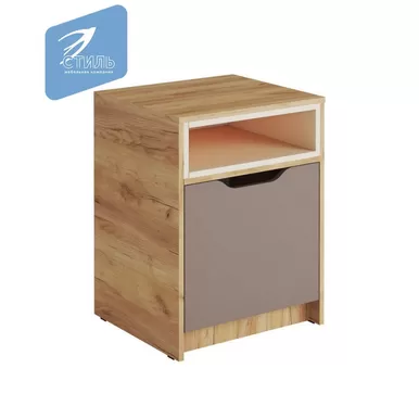 Тумба RICH ТМ-001 - Дуб крафт золотой/ Миндаль/Глиняный серый (МК Стиль)
