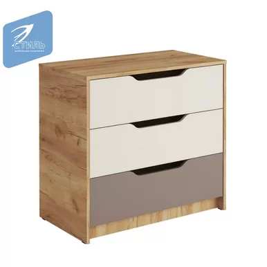 Комод RICH  КМ-001 - Дуб крафт золотой/Миндаль/Глиняный серый (МК Стиль А)