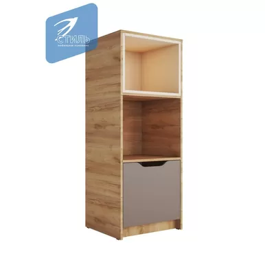 Стеллаж  RICH СЖ-002 - Дуб крафт золотой/Миндаль/Глиняный серый (МК Стиль)