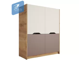 Шкаф RICH ШК-004 - Дуб крафт золотой/Миндаль/Глиняный серый (МК Стиль А)