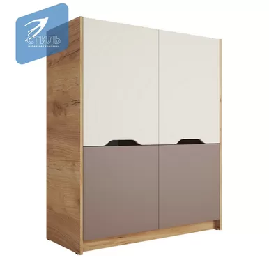 Шкаф RICH ШК-004 - Дуб крафт золотой/Миндаль/Глиняный серый (МК Стиль А)