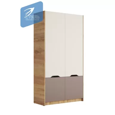 Шкаф RICH ШК-002 - Дуб крафт золотой/ Миндаль/Глиняный серый (МК Стиль А)