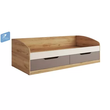 Кровать RICH КР-002 - Дуб крафт золотой/Миндаль/Глиняный серый  (МК Стиль А)