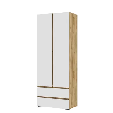Шкаф 2х створчатый Хелен ШК-01 - Белый/Дуб крафт золотой (Стендмебель)