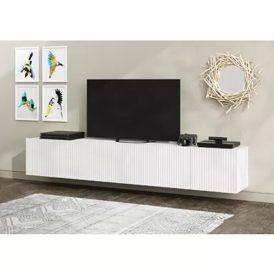 Тумба ТВ Сканди - Белый глянец / Белый гладкий (МК Стиль А)