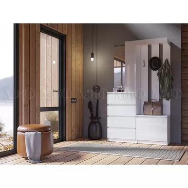 Прихожая Челси - Белый глянец холодный / Белый (МИФ)