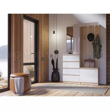 Прихожая Челси - Белый глянец холодный / Дуб сонома (МИФ)