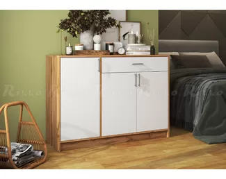 Комод КМ-04 - Дуб вотан/Белый(Рикко)