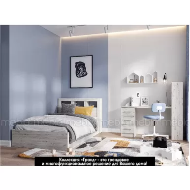 Детская Гранд - Комплект 1 - Дуб крафт белый (Стендмебель)