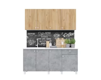 Кухонный гарнитур Point 1.7 м - Крафт золотой/Бетон (Горизонт)