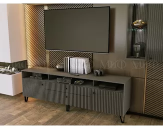 Модульная гостиная Оливия - Комплект 3 -  Графит Софт / Графит (МИФ)