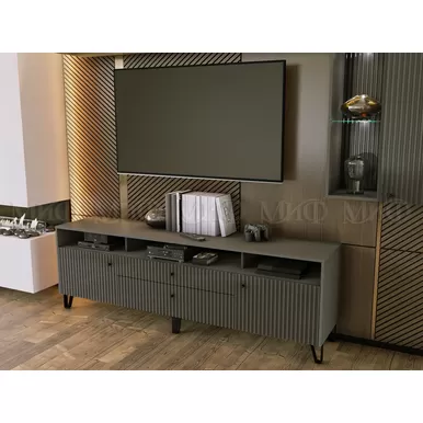 Модульная гостиная Оливия - Комплект 3 -  Графит Софт / Графит (МИФ)