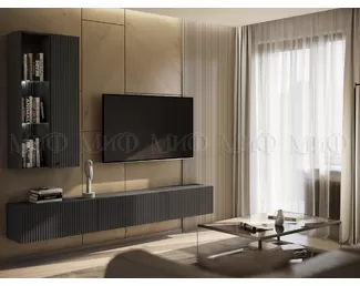 Модульная гостиная Оливия - Комплект 4 -  Графит Софт / Графит (МИФ)