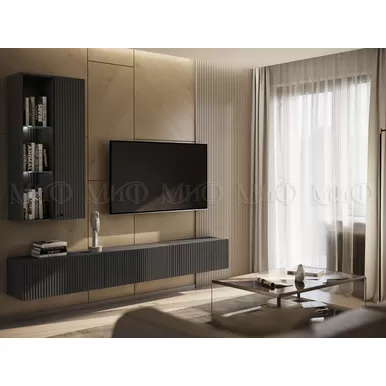 Модульная гостиная Оливия - Комплект 4 -  Графит Софт / Графит (МИФ)