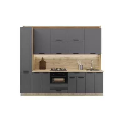 Кухня Глетчер 2.8м - Вариант 1 - Маренго силк