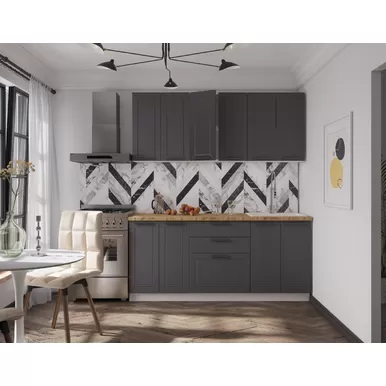 Кухня Глетчер 1.8м - Вариант 1 - Маренго силк