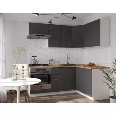 Кухня угловая Глетчер 2.0х1.4м - Маренго силк