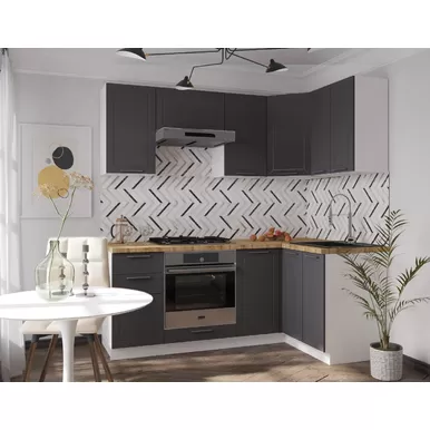 Кухня угловая Глетчер 2.0х1.2м - Маренго силк