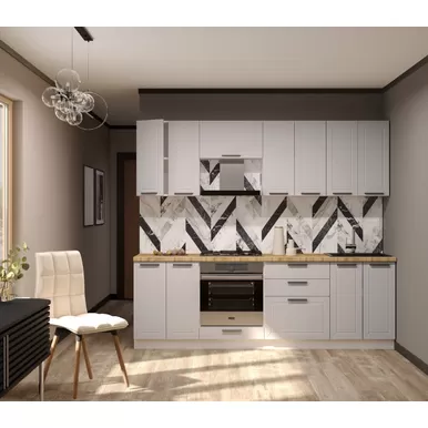 Кухня Глетчер 2.4м - Вариант 1 - Гейнсборо силк