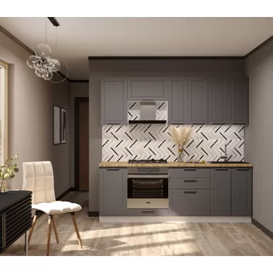 Кухня Глетчер 2.2м - Вариант 1 - Маренго силк