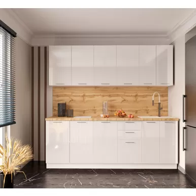 Кухня Валерия 2.2м - Белый глянец