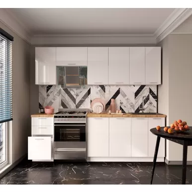 Кухня Валерия 2.4м - Белый глянец