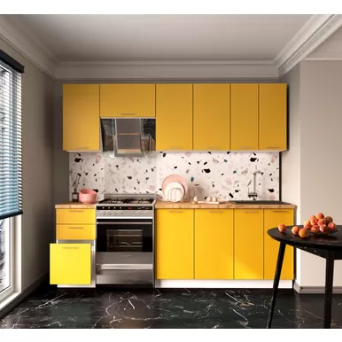 Кухня Валерия 2.4м - Горчица софт