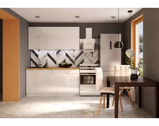 Кухня Валерия 1.6м - Белый глянец