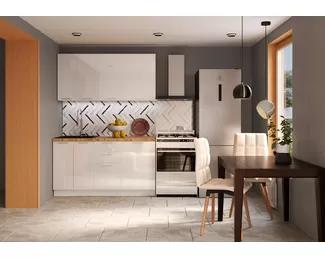 Кухня Валерия 1.5м - Белый глянец