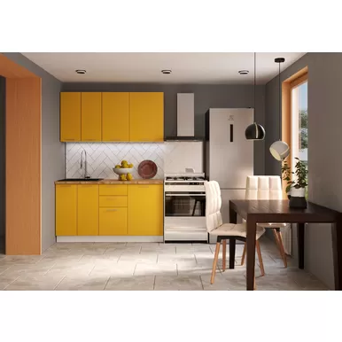 Кухня Валерия 1.5м - Горчица софт