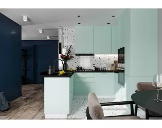 Кухня угловая Валерия 3.8х2.0м - Мята софт