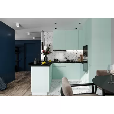 Кухня угловая Валерия 3.8х2.0м - Мята софт