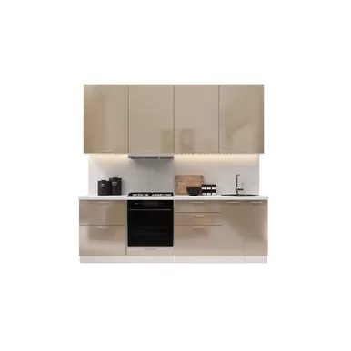 Кухня Валерия 2.4м - Вариант 1 - Капучино глянец