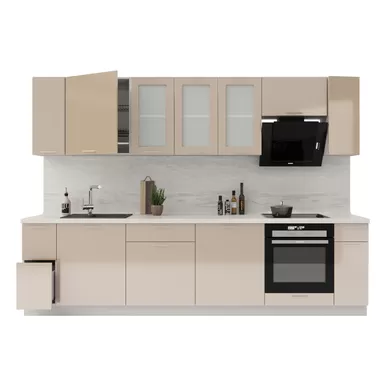Кухня Валерия 3.0м - Капучино глянец