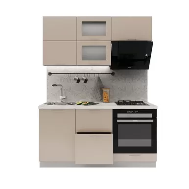 Кухня Валерия 1.6м - Капучино глянец