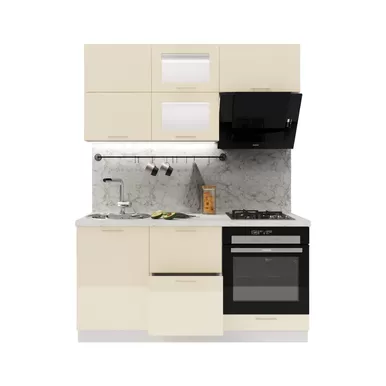 Кухня Валерия 1.6м - Ваниль глянец