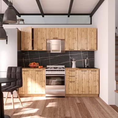 Кухня Хелмер 2.4м ЛДСП - Дуб вотан